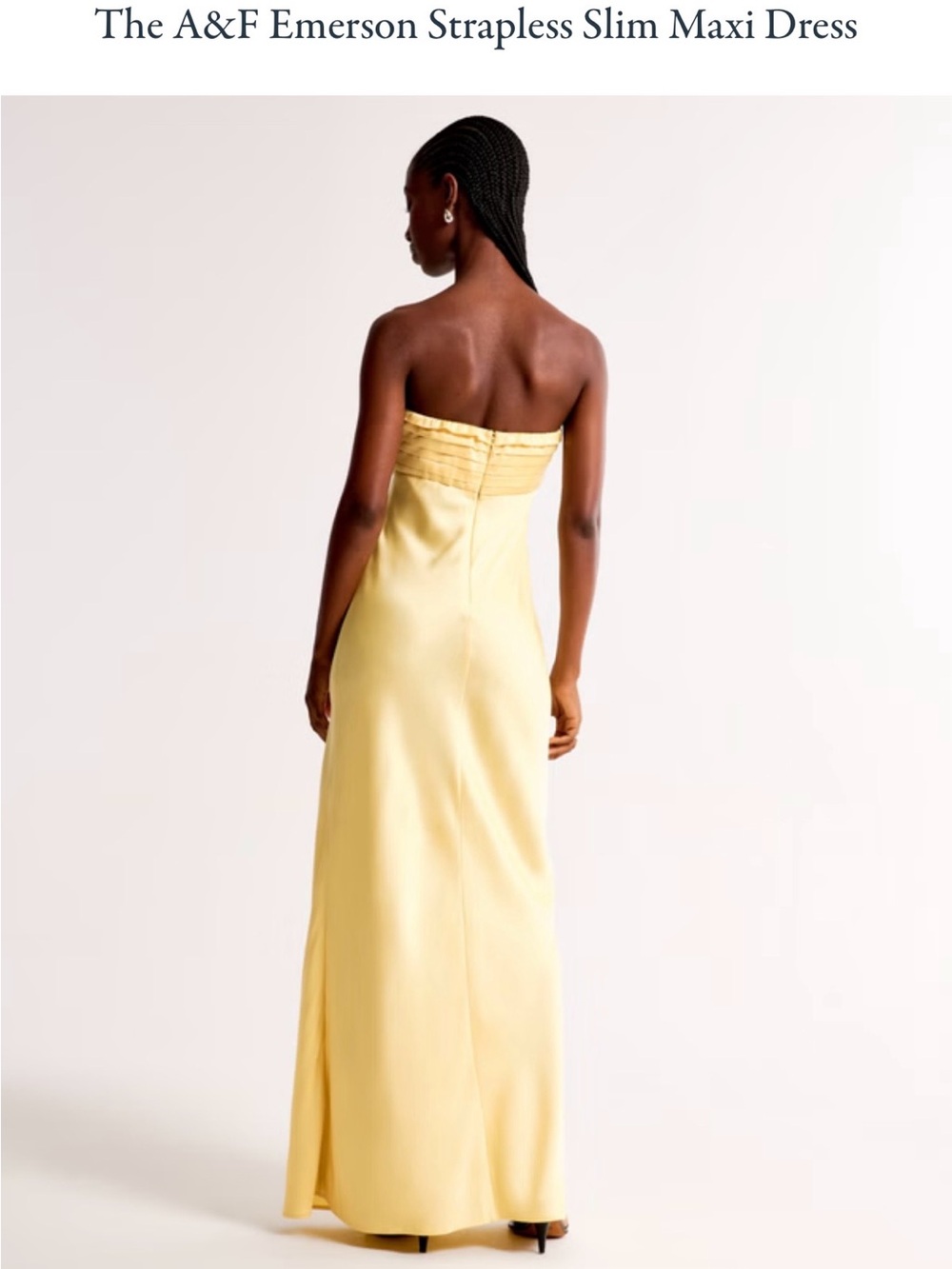 Abercrombie & Fitch Emerson Strapless Slim Maxi Dress Sunny Yellow XL - Picture 4 of 6